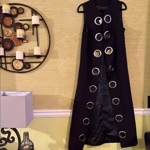 Elegant Black Maxi Dress with Silver Accents